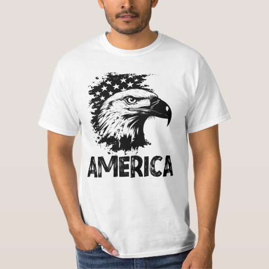 アメリカ・イーグル国旗USA男性 Tシャツ (正面)