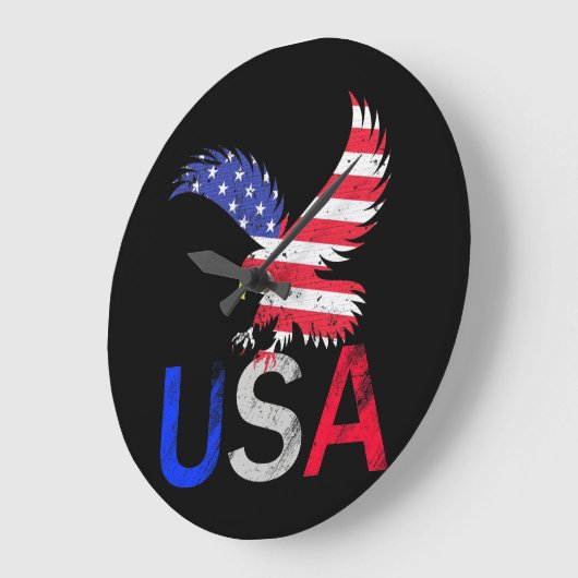 アメリカ・イーグル ラージ壁時計 (傾斜)