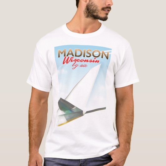 アメリカ ウィスコンシン州 マディソン ビンテージ 飛行ポスター Tシャツ (正面)