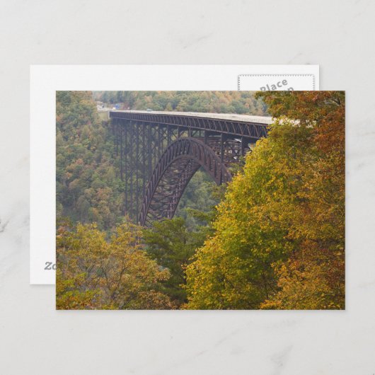 アメリカ、ウェストバージニア、ファイエットビル。ニューリバー ポストカード (正面/裏面)