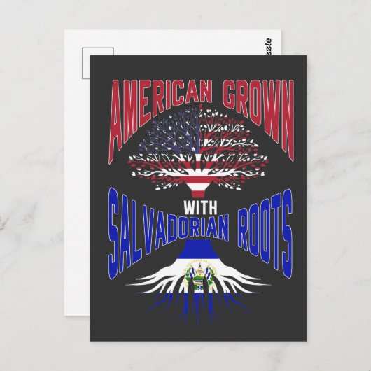 アメリカ・エルサルバドルルーツ アメリカ合衆国 エルサルバドル国旗 ポストカード (正面/裏面)