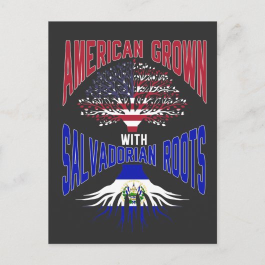 アメリカ・エルサルバドルルーツ アメリカ合衆国 エルサルバドル国旗 ポストカード (正面)