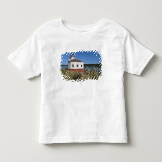 アメリカ オレゴン州 コキール川の灯台 トドラーTシャツ (正面)