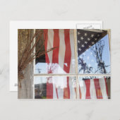 アメリカ、オレゴン、シャニコ。横のウィンドウにフラグを表示 ポストカード (正面/裏面)