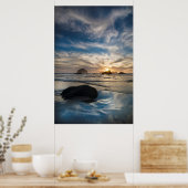 アメリカ、オレゴン、バンドンビーチ。顔岩 ポスター (キッチン)