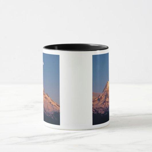 アメリカ、オレゴン、フード山夕焼けでアルペングローが作成される マグカップ (中央)