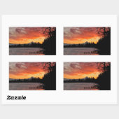 アメリカ、オレゴン。日の出の青い湖とマウントフード 長方形シール (シート)