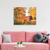 アメリカ、オレゴン。朝のシマネックのカバーブリッジ キャンバスプリント (インサイチュ (リビング))