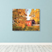 アメリカ、オレゴン。朝のシマネックのカバーブリッジ キャンバスプリント (インサイチュ (ウッドフロア))