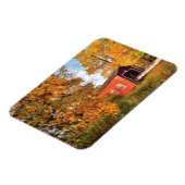 アメリカ、オレゴン。朝のシマネックのカバーブリッジ マグネット (左側)