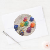 アメリカ、オレゴン。砂丘カラフルにガラスが浮かぶ ラウンドシール (封筒)