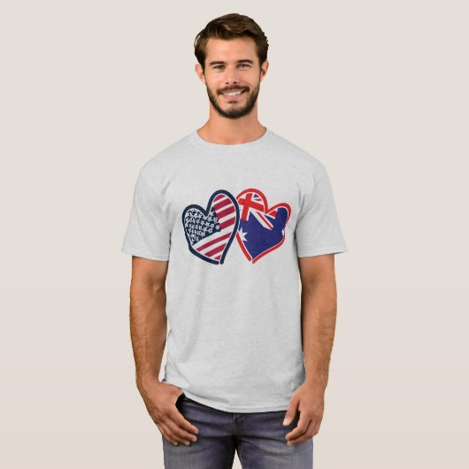 アメリカ・オーストラリア・ラブ Tシャツ (正面フル)