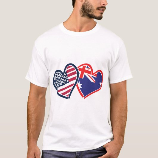 アメリカ オーストラリア 愛 Tシャツ (正面)