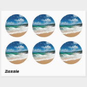 アメリカ、カウアイ、ハワイ。女が岩間を撫でる ラウンドシール (シート)