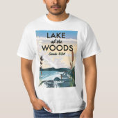 アメリカ カナダ ウッズ湖 Tシャツ (正面)