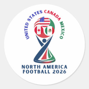 アメリカ、カナダ、メキシコのサッカー ファンへのギフト ラウンドシール