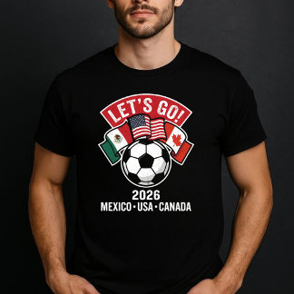 アメリカ+カナダ+メキシコ サッカーカップ Let's Go Tシャツ