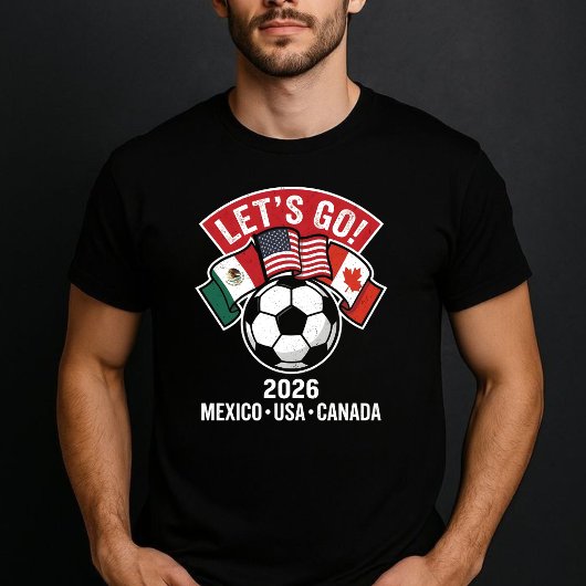 アメリカ+カナダ+メキシコ サッカーカップ Let's Go Tシャツ