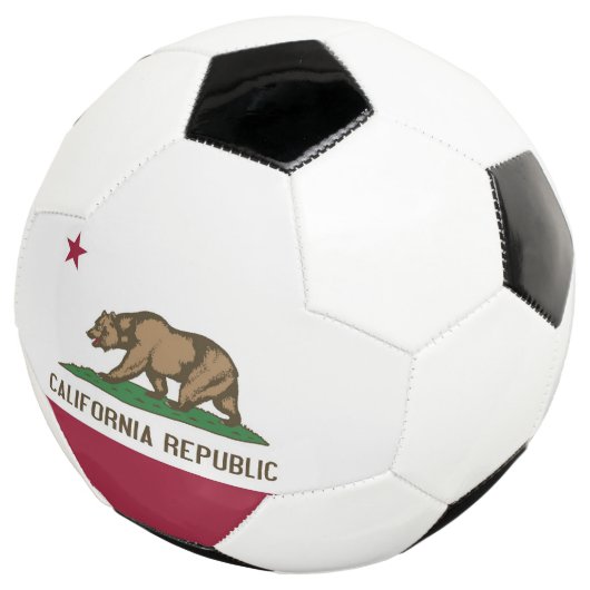 アメリカ・カリフォルニア州旗を掲げた愛国的なサッカーボール サッカーボール (3/4)