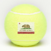 アメリカ・カリフォルニア州旗を掲げた愛国的なテニスボール テニスボール (裏面)