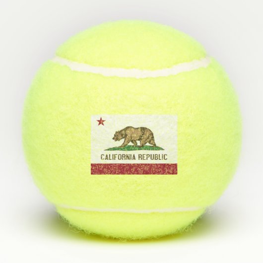 アメリカ・カリフォルニア州旗を掲げた愛国的なテニスボール テニスボール (裏面)