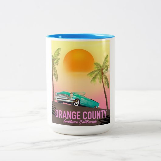 アメリカ カリフォルニア州 オレンジカウンティ ツートーンマグカップ (中央)