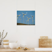 アメリカ、カリフォルニア、アルタモント峠、風力発電機。 ポスター (キッチン)