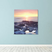 アメリカ、カリフォルニア、サンディエゴ。日没の崖の潮 キャンバスプリント (インサイチュ (ウッドフロア))