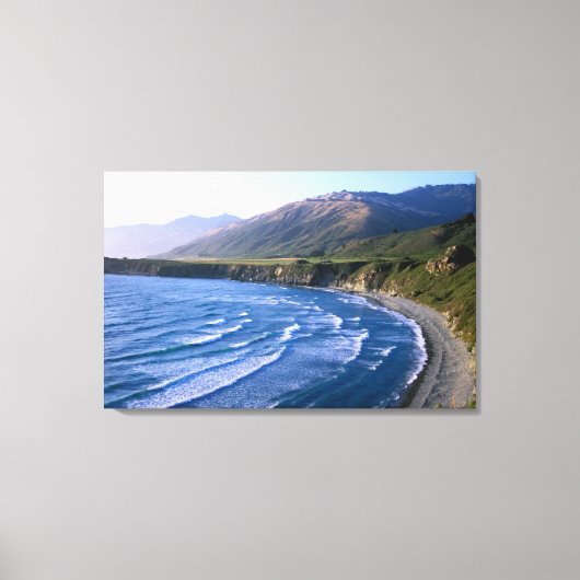 アメリカ、カリフォルニア、ビッグサー、ハイウェイ沿いの湾1. キャンバスプリント (正面)