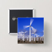 アメリカ、カリフォルニア、モハーベ。風力タービンのビュー 缶バッジ (正面&裏面)