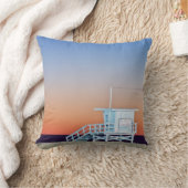 アメリカ、カリフォルニア、ロサンゼルス、サンタモニカビーチ クッション (ブランケット)