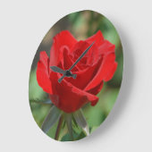 アメリカ、カンザス、レッドローズ ラージ壁時計 (傾斜)