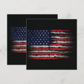 アメリカ グランジ国旗 招待状 (正面/裏面)