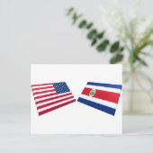 アメリカ & コスタリカの国旗 ポストカード (スタンド正面)