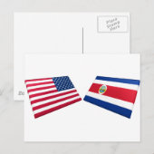 アメリカ & コスタリカの国旗 ポストカード (正面/裏面)