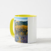 アメリカ、コロラド州。ロッキー山脈の鮮やかな黄色のポプラ マグカップ (正面左)