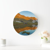 アメリカ、コロラド、エバンス山サミットレイク反射 ラージ壁時計 (ホーム)