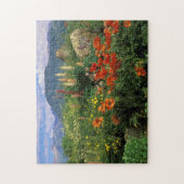 アメリカ、コロラド、クレステッド·バット。ポピーとルパン ジグソーパズル (縦)