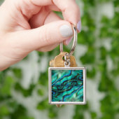 アメリカ、コロラド、ラファイエット。アワビ貝紋章 キーホルダー (手)