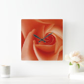 アメリカ、コロラド、ラファイエット。桃バラのクローズアップ スクエア壁時計 (ホーム)