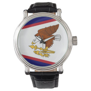 アメリカ·サモアの旗を持つ愛国的な時計 腕時計