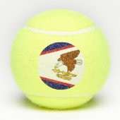 アメリカ・サモア国旗と愛国的なテニスボール テニスボール (裏面)