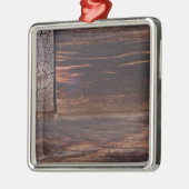 アメリカ,サーモン,アイダホ,ログキャビン メタルオーナメント (左)