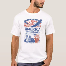 アメリカ ザ ブレイブ 愛国的な賛辞 Tシャツ