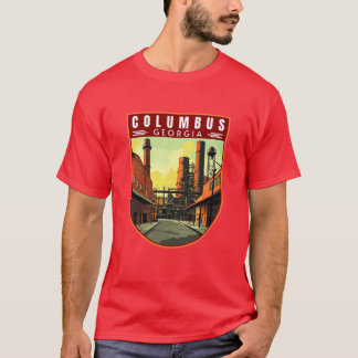 アメリカ・ジョージア州コロンバスのヴィンテージな旅の芸術エンブレム Tシャツ