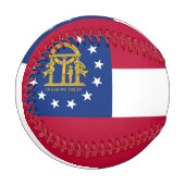 アメリカ・ジョージア州旗を持つ愛国野球 野球ボール (正面左)