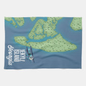 アメリカ・ジョージア州・ジキル島の地図 キッチンタオル (横)