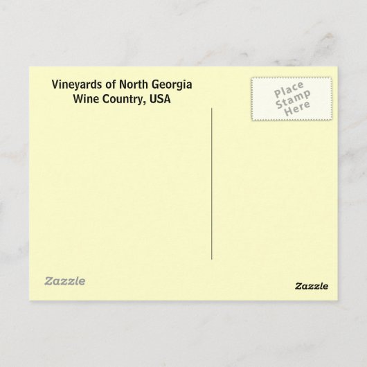 アメリカ,ジョージア州,ブドウ畑 ポストカード (裏面)