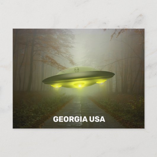 アメリカ ジョージア州 宇宙船 UFO アート ポストカード (正面)