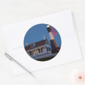 アメリカ，ジョージア，ティビー島，旗飛んでいる ラウンドシール (封筒)